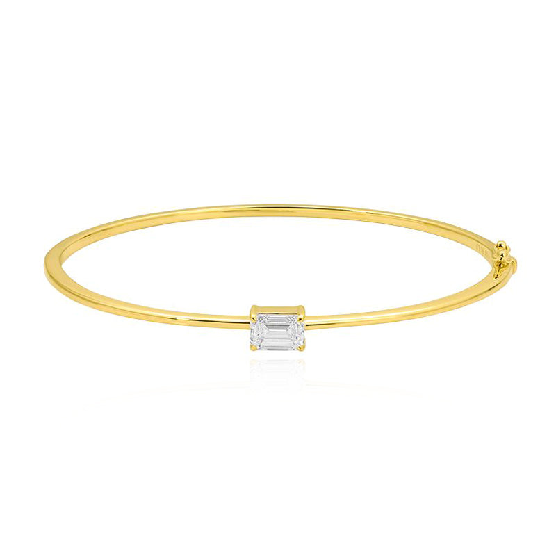 Solitaire Lab Diamond Gold Bangle