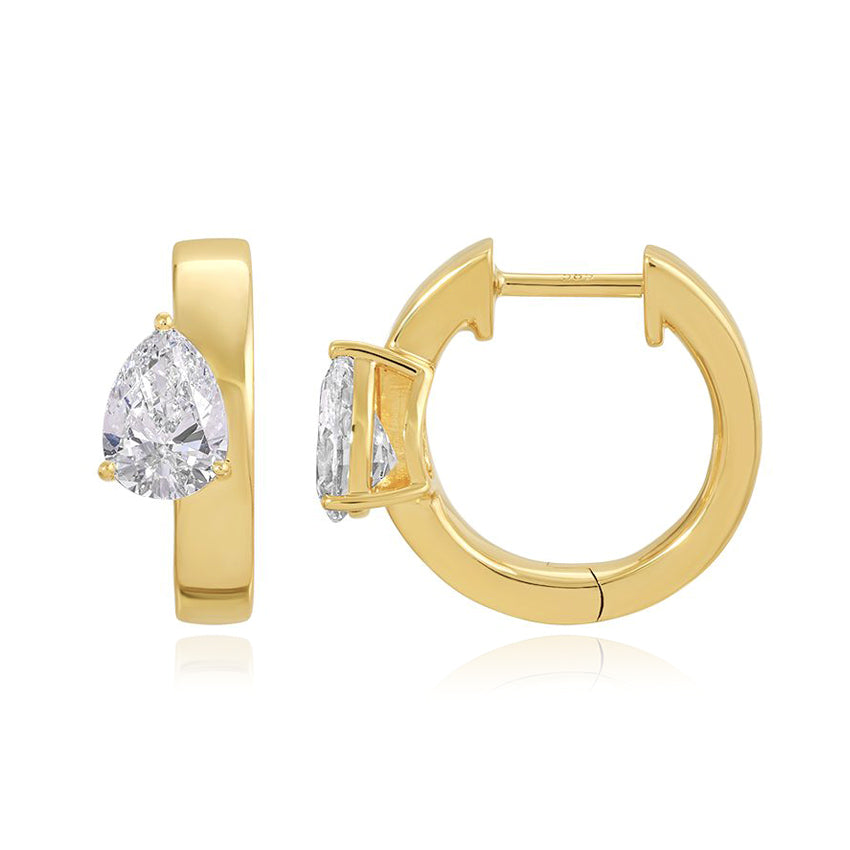 Side Lab Diamond Thick Hoops