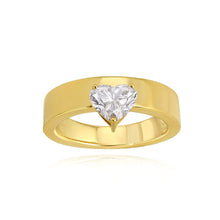 Load image into Gallery viewer, Flat Gold Solitaire Lab Diamond Ring
