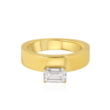 Load image into Gallery viewer, Flat Gold Solitaire Lab Diamond Ring
