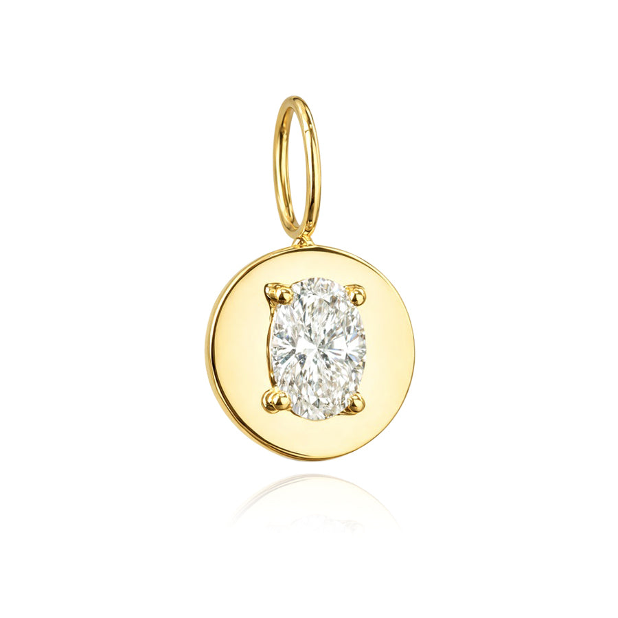 Round Plate Lab Diamond Charm