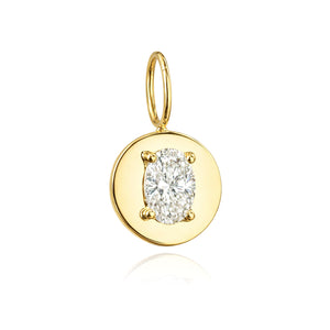 Round Plate Lab Diamond Charm