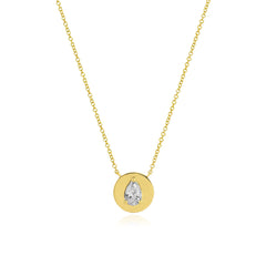 Round Plate Lab Diamond Necklace
