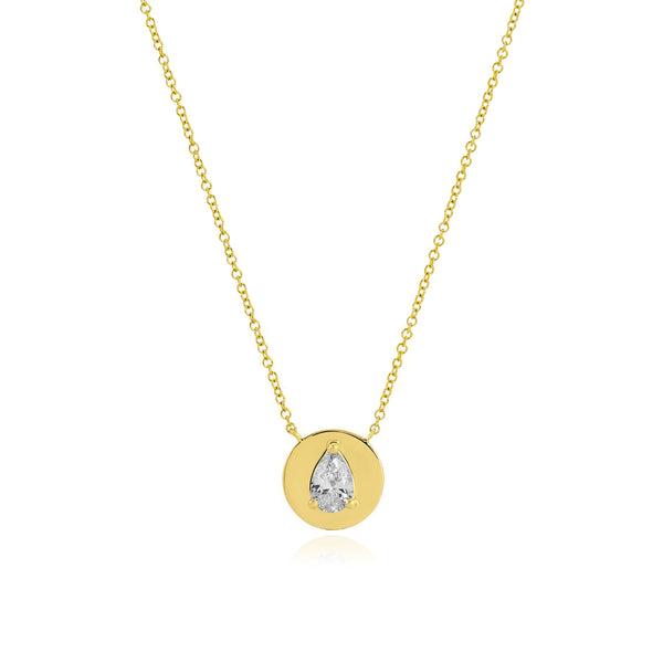 Round Plate Lab Diamond Necklace