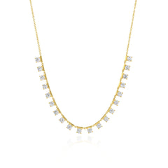 Spaced Gold Bar Lab Diamond Necklace