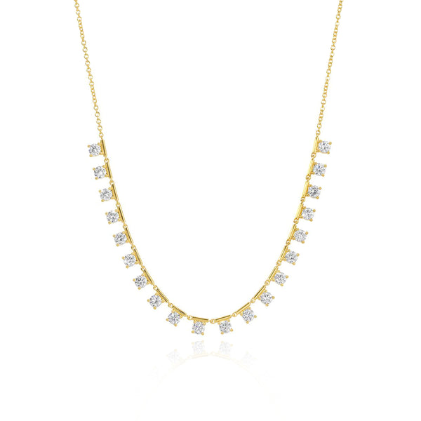 Spaced Gold Bar Lab Diamond Necklace