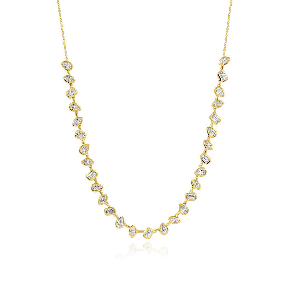 Bezel Multi Shape Lab Diamonds Necklace