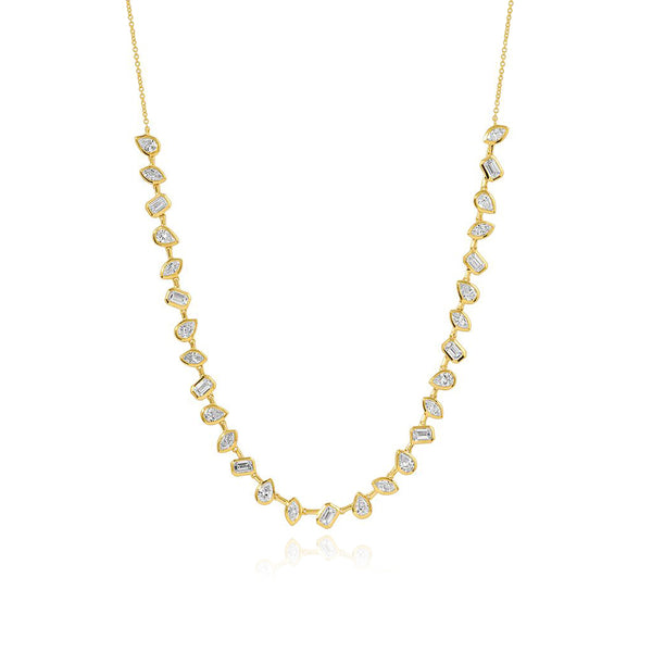 Bezel Multi Shape Lab Diamonds Necklace