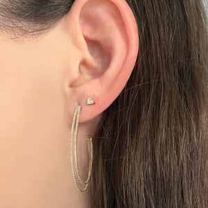 Double Line Pave Hoop Earrings