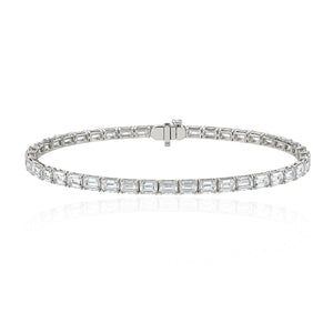 East to West Emerald Lab Diamond Tennis Bracelet