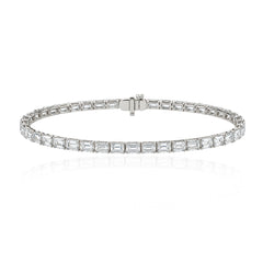East to West Emerald Lab Diamond Tennis Bracelet