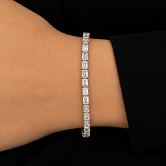 East to West Emerald Lab Diamond Tennis Bracelet