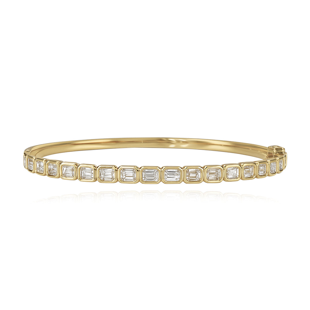 Emerald Bezel Diamond Bangle