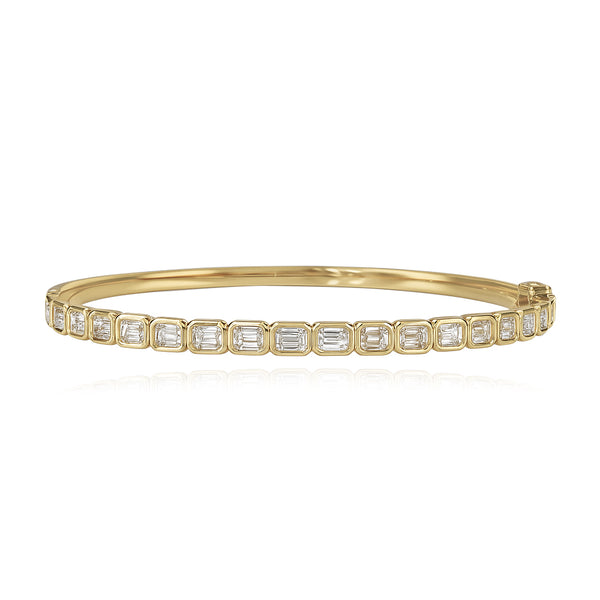 Emerald Bezel Diamond Bangle