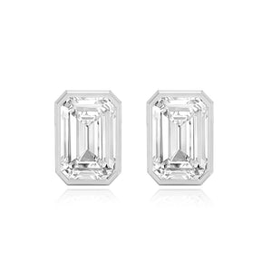 Emerald Cut Diamond Studs