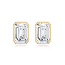 Load image into Gallery viewer, Emerald Cut Diamond Studs
