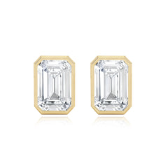 Emerald Cut Diamond Studs