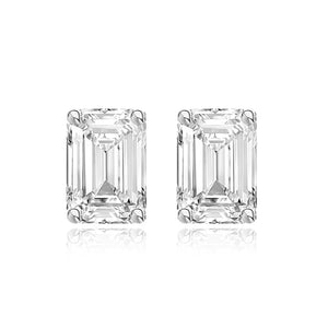 Emerald Cut Diamond Studs