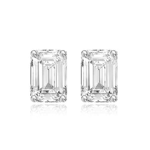 Emerald Cut Diamond Studs