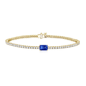 Tennis Bracelet with Solitaire Gemstone