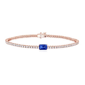 Tennis Bracelet with Solitaire Gemstone