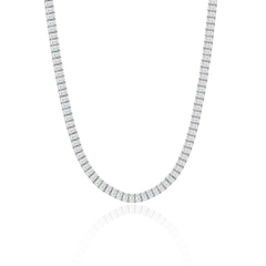 Emerald Cut Lab Diamond Tennis Necklace