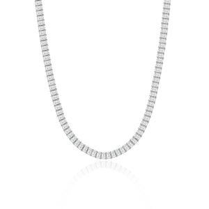 Emerald Cut Lab Diamond Tennis Necklace