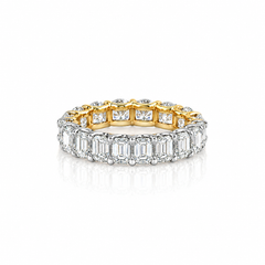 Half Emerald Half Oval Diamond Eternity Ring