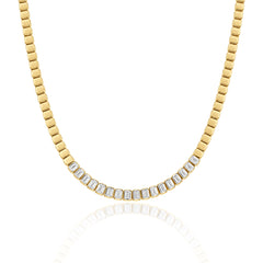 Golden Rectangle Tennis Necklace