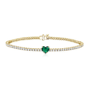Tennis Bracelet with Solitaire Gemstone