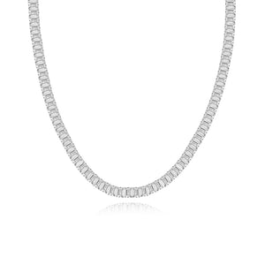 Emerald Cut Diamond Tennis Necklace