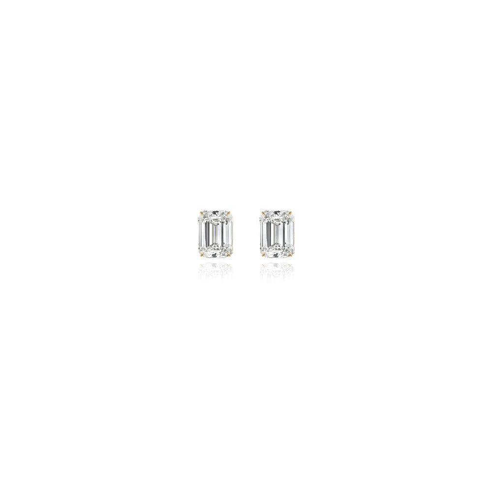 Emerald Prong Lab Diamond Studs
