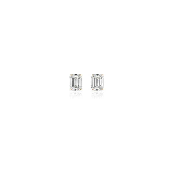 Emerald Prong Lab Diamond Studs