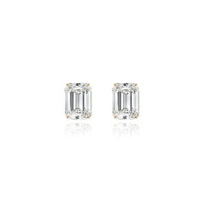 Emerald Prong Lab Diamond Studs
