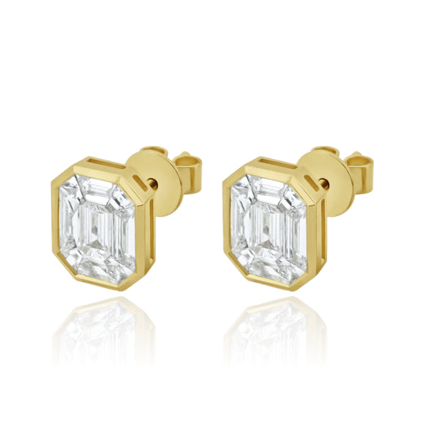 Emerald Illusion Bezel Studs