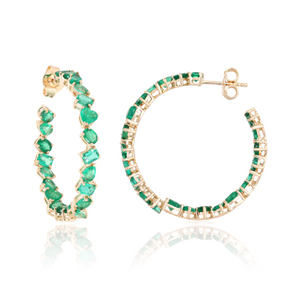 Multi Shape Gemstones Hoops