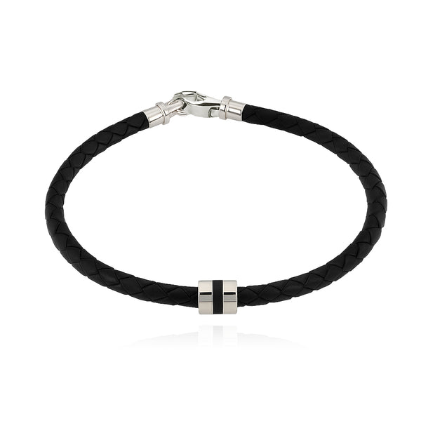Enamel Line Leather Bracelet