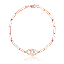 Load image into Gallery viewer, Evil Eye Small Paperclip Bracelet
