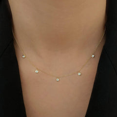 Five Bezel Dangling Necklace