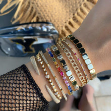 Load image into Gallery viewer, Heart Diamond Golden Tennis Bracelet

