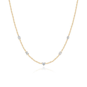 Five Multi Shape Solitaire Diamond Necklace