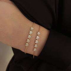 Five Pave Hearts Bracelet