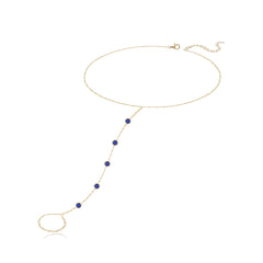 Five Round Bezel Gemstones Hand Chain
