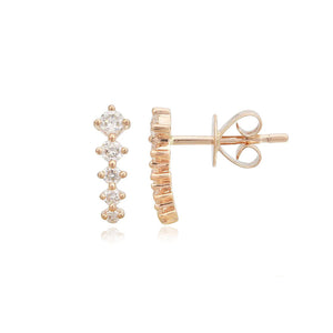 Five Diamond Climber Earring