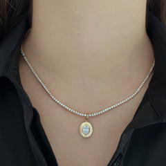 Fluted Bezel Diamond Charm