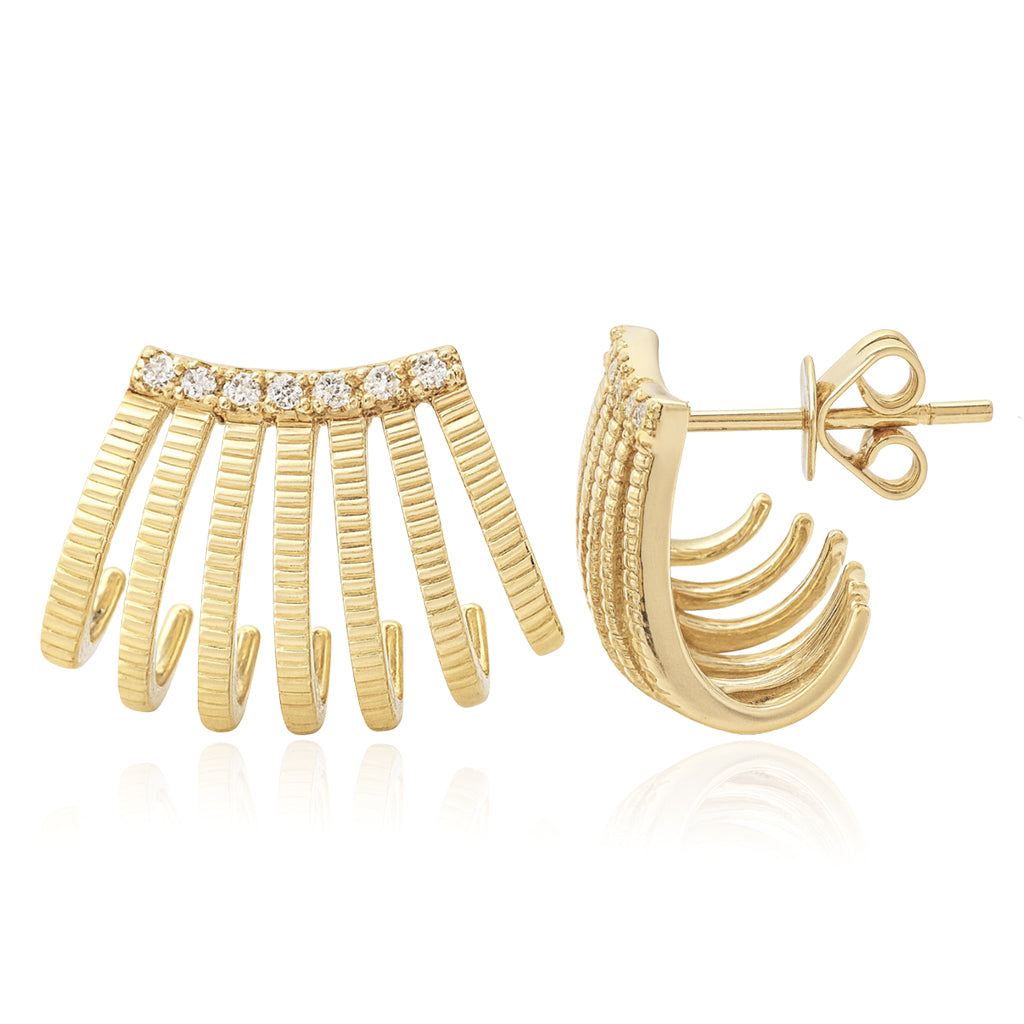 Fluted Seven Wrap Earring