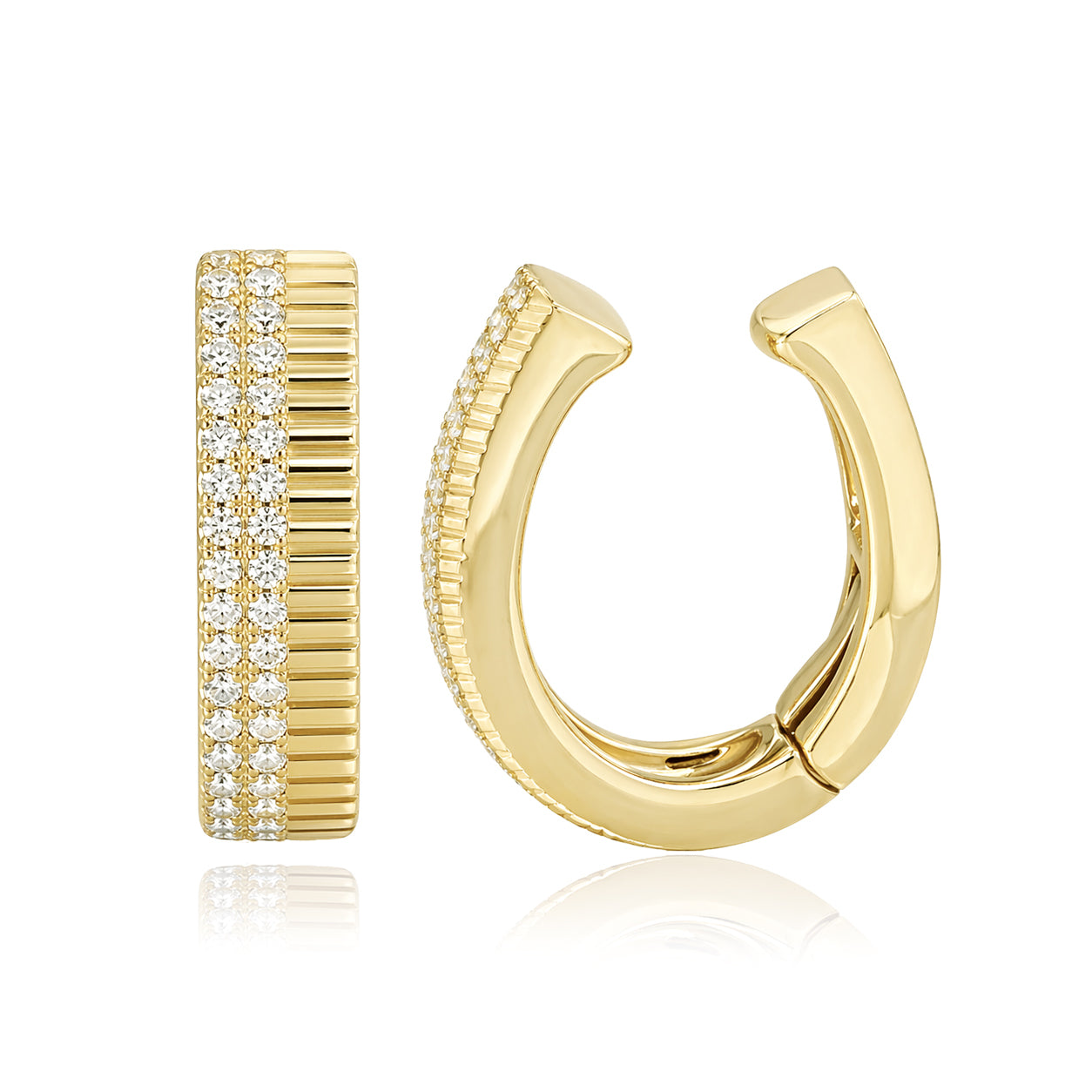 Fluted Side Pave Cuff