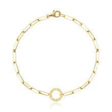 Load image into Gallery viewer, Gold Fluted Clasp Paperclip Bracelet
