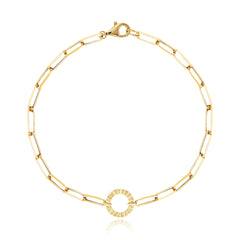 14k gold fluted clasp paperclip bracelet, perfect for fine gold jewelry collections.