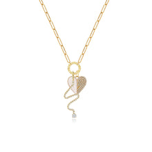 Load image into Gallery viewer, Gold Fluted Clasp Paperclip Necklace
